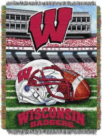 Wisconsin OFFICIAL Collegiate "Home Field Advantage" Woven Tapestry Throw