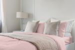 Luxuriously Soft 100% Viscose Derived from Bamboo 5-Piece Sheet Set , Oeko-TEX Certified, Split King - Pale Rose